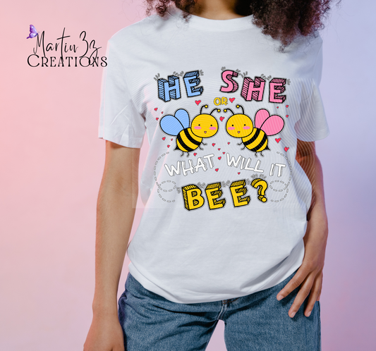 He or She What Will It Bee Gender Reveal - DTF TRANFER